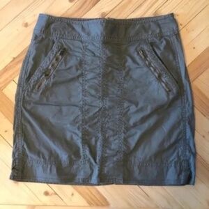 LOFT Army Green Cotton Mini Skirt